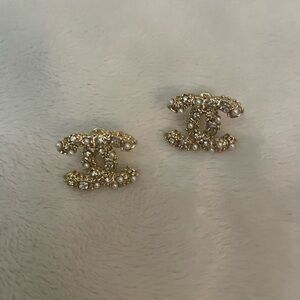 Gold and Silver Crystal Earrings
